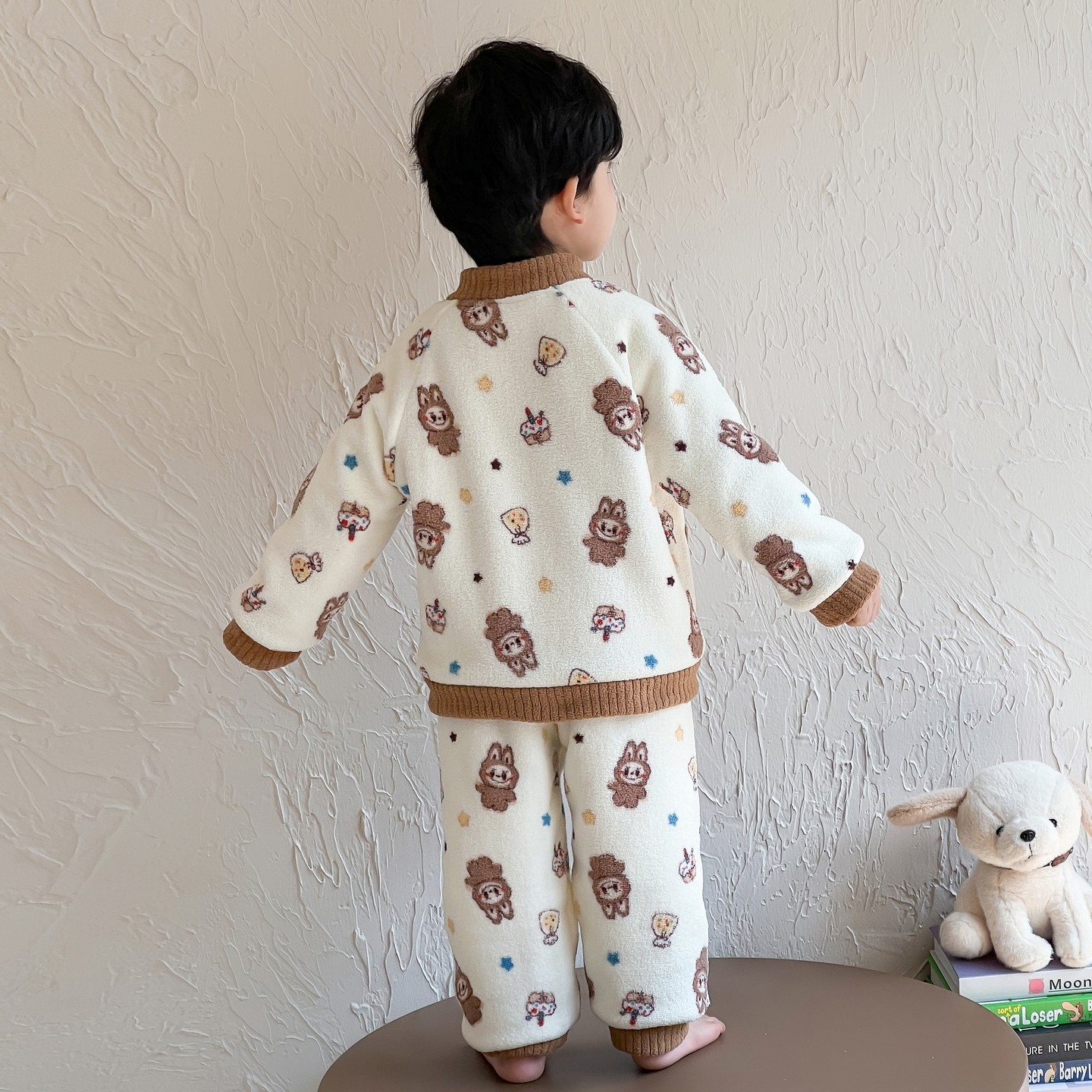 男童三层夹棉睡衣冬季儿童加厚法兰绒保暖家居服套装宝宝超厚衣服,淘宝优惠券,粉丝福利购,淘宝优惠卷