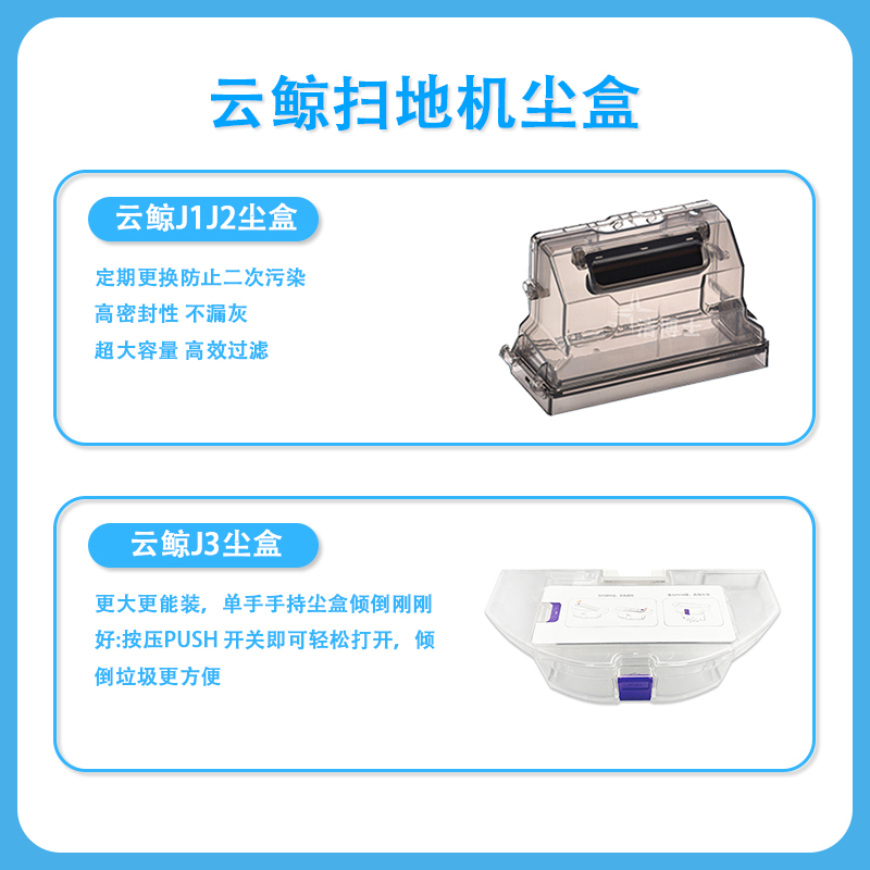 适扫地机器人配件J1清洁剂滤网边刷扫拖地模块J2抹拖布J3尘盒 - 图1