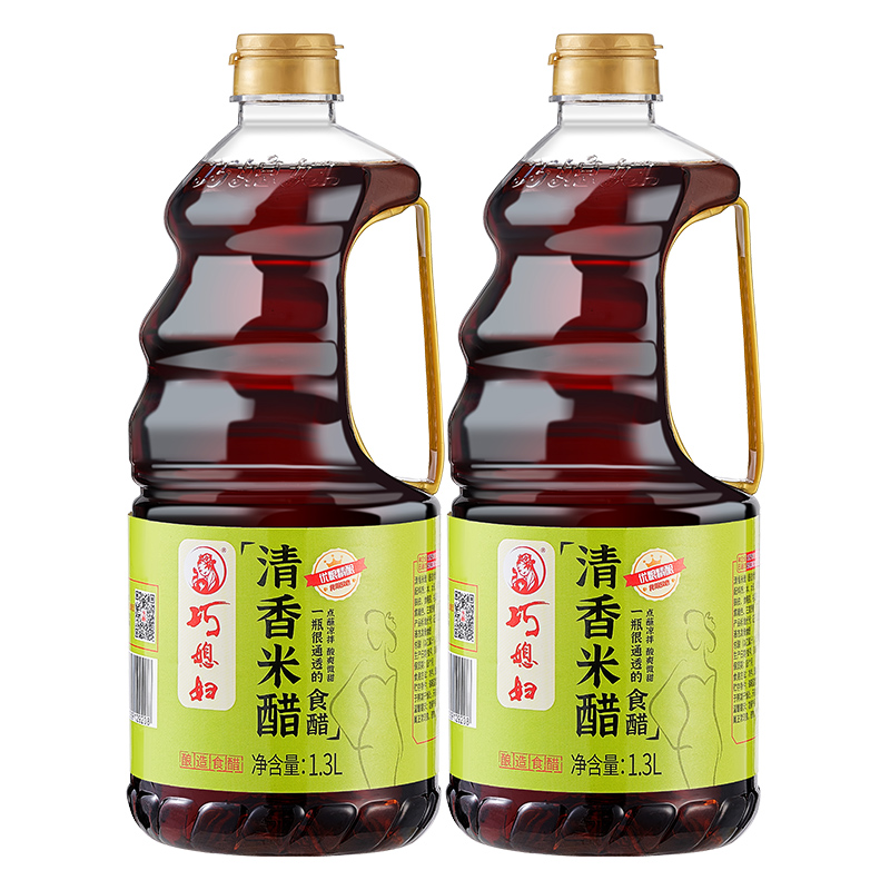 巧媳妇清香米醋2大桶装1.3L酿造食醋香醋凉拌食用饺子醋家用包邮-图3