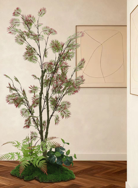 高端轻奢散尾葵仿真绿植室内仿生植物客厅大型假花树落地扇葵盆栽