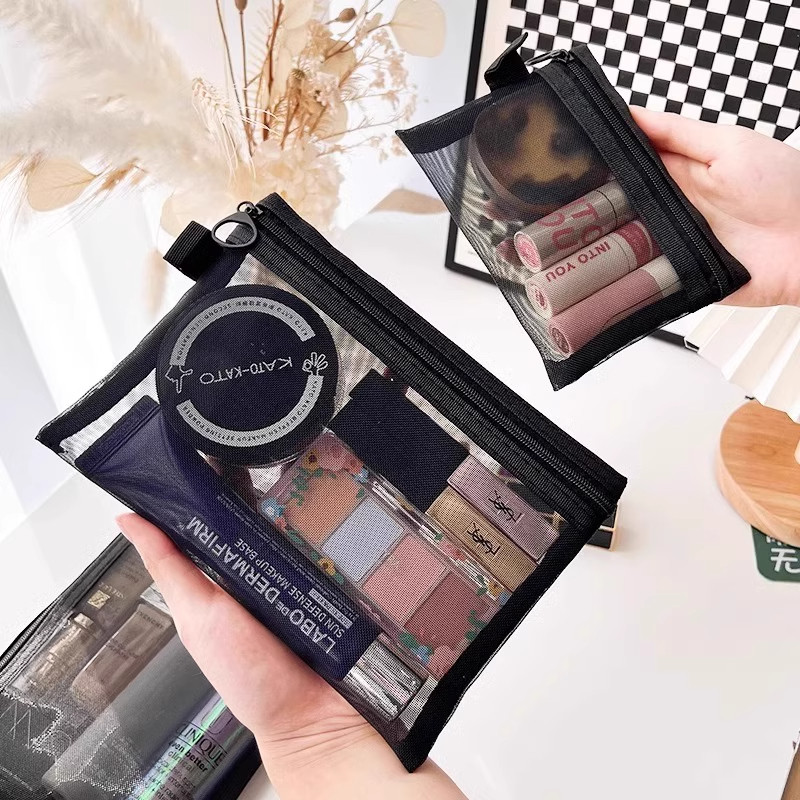 新款网纱内胆包化妆包小号随身便携大容量简约口红包洗漱包收纳袋,淘宝优惠券,粉丝福利购,淘宝优惠卷