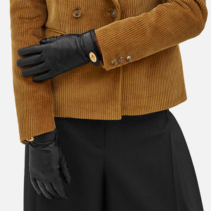 【6期免息】Mulberry/玛葆俪 Darley新款黑色羊皮手套