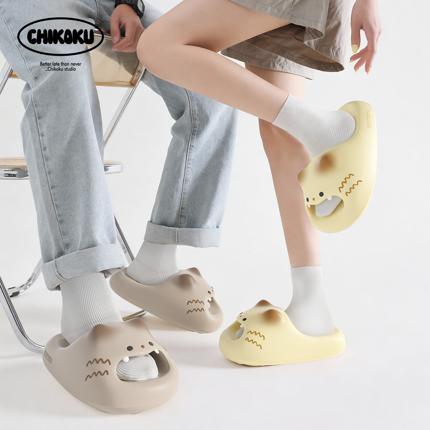 chikoku卡通猫爪拖鞋男厚底足弓支撑情侣居家防滑洗澡厚底凉拖鞋,淘宝优惠券,粉丝福利购,淘宝优惠卷