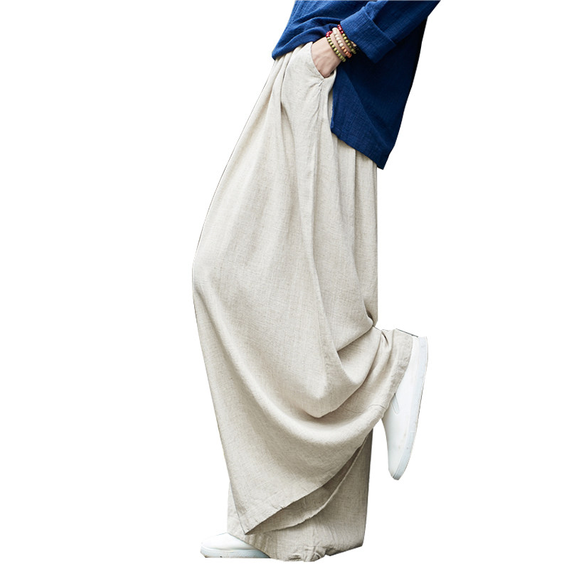棉麻裙裤长款女夏薄宽松高腰宽裤裙 veal休闲裤