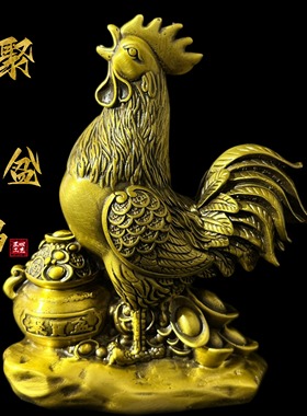 铜公鸡摆件金鸡聚财铜器装饰品