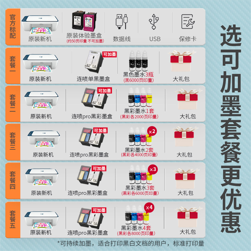 惠普2723彩色家用小型复印可打印机 惠普华承为喷墨多功能一体机