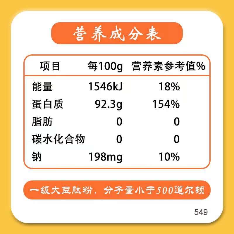 大豆肽非转基因大豆低聚肽500道尔顿小分子肽蛋白肽活性肽营养品 - 图2