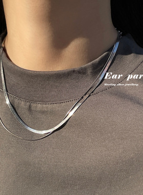 欧美复古ins风蛇骨链小众百搭日常纯银项链女大气高级感颈链