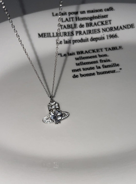 西太后土星锆石吊坠小众轻奢项链女高级感925纯银个性吊坠项链