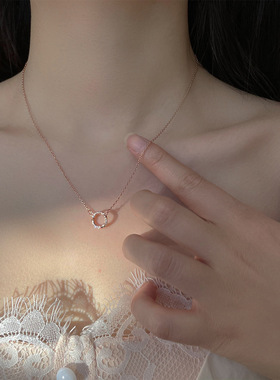 莫比乌斯吊坠925纯银项链女轻奢小众设计感简约气质ins日韩锁骨链