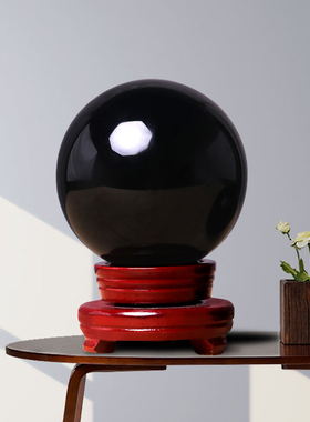 天然黑色大小号客厅玄关水晶球