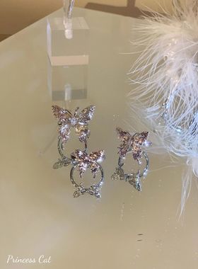 仙莉丝蝴蝶戒指金属蝴蝶开口戒指