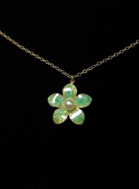 花朵项链珍珠樱花吊坠