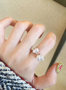 星云珍珠锆石开口食指戒轻奢