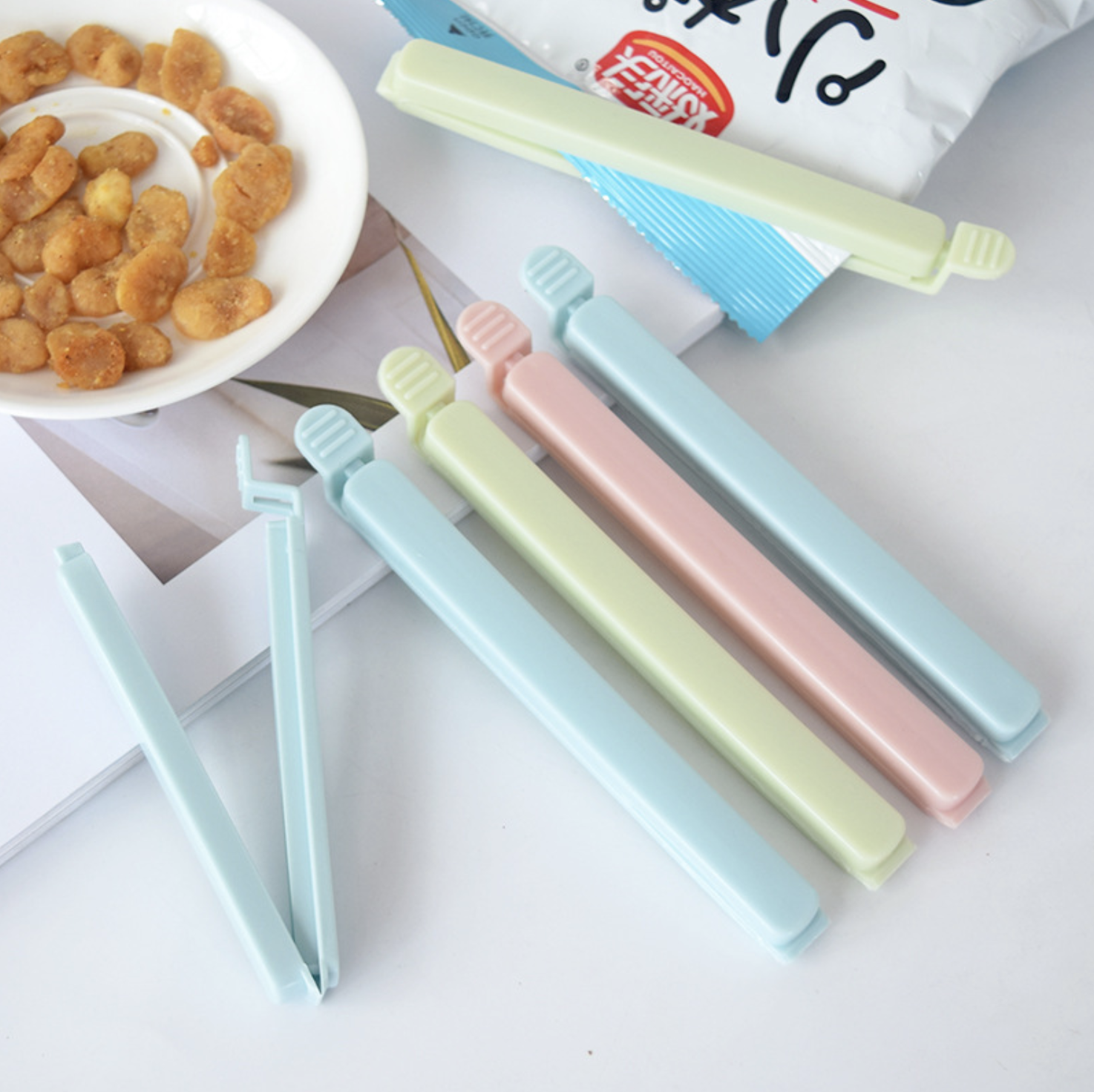 零食夹子五个装塑料袋封口防潮防霉保鲜夹子调味品袋口自封夹锁扣,淘宝优惠券,粉丝福利购,淘宝优惠卷