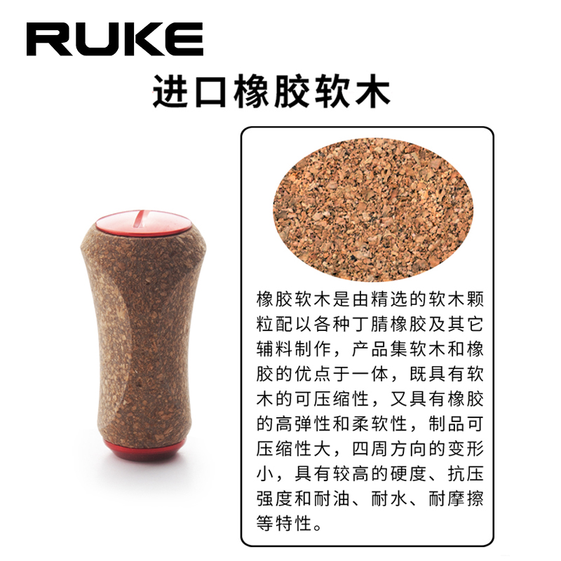 RUKE路亚改装渔线轮握丸橡胶软木DIY水滴轮扁捏手适合S/D渔轮配件-图1