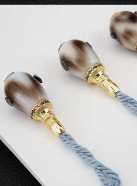 虎牙天珠三通佛头diy文玩配饰百香籽星月佛手金刚猴头核尖大肠