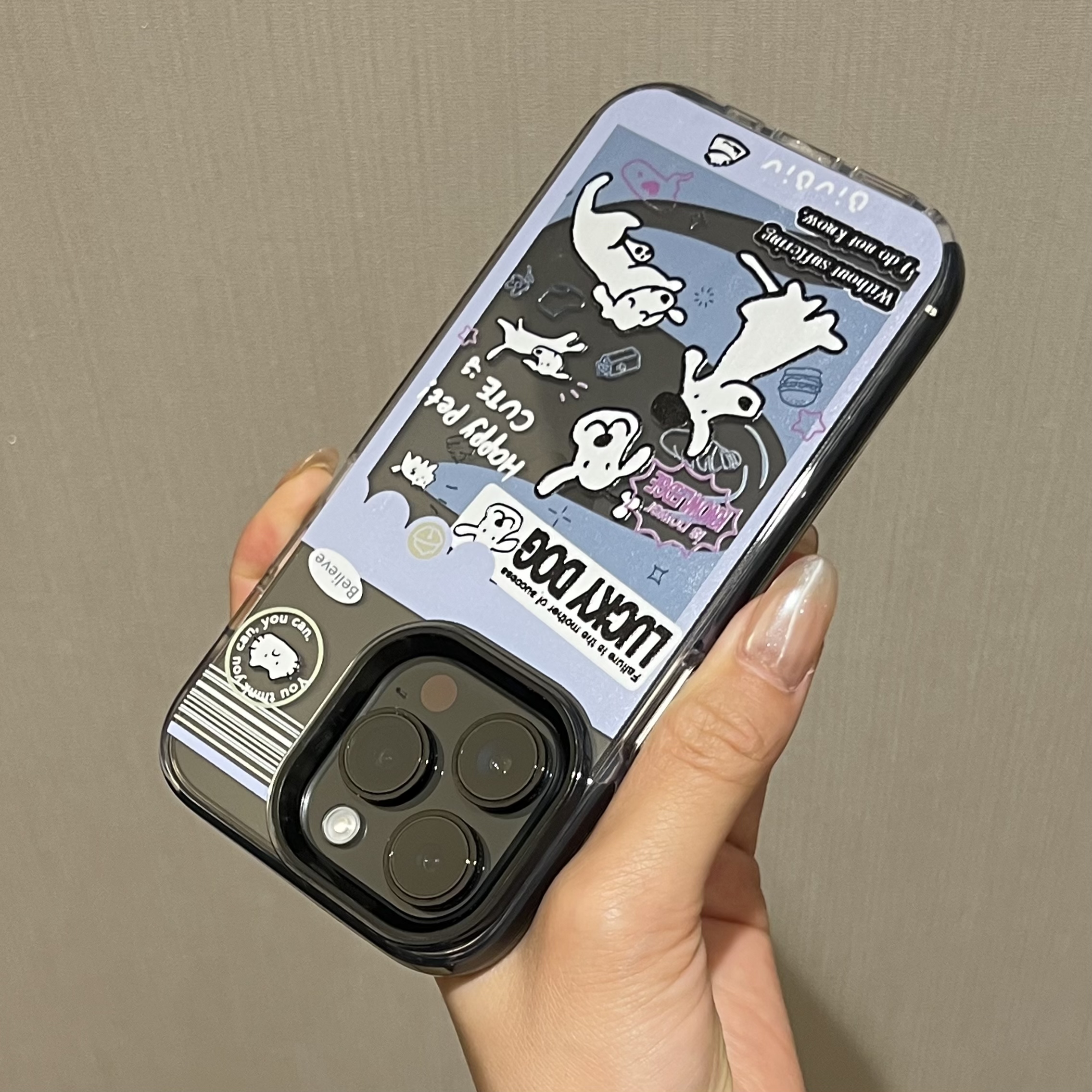 原创韩系ins小众可爱狗狗手机壳苹果15promax全包边软壳防摔iPhone15简约12适用11网红14pro情侣13promax少女 - 图1