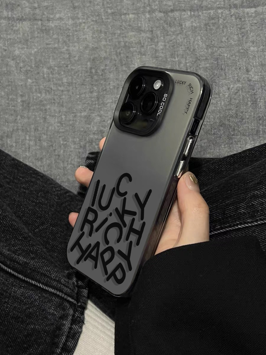 韩国ins极简英文男款适用苹果17pro max手机壳男女新款16pro小众iPhone17简约13promax全包防摔15硬壳磨砂13