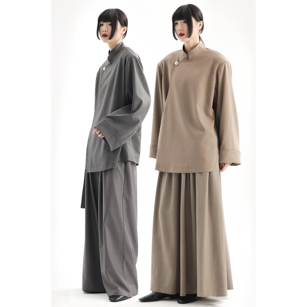 APOZi collection【衍生水墨】春季新款两色新中式西装外套上衣女 - 图2