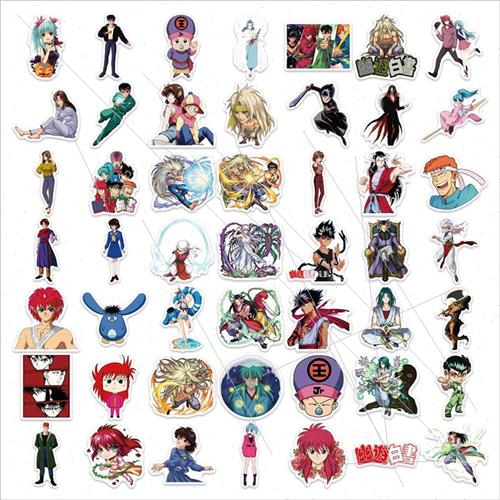 100 classic anime Yu Yu Hakushu graffiti stickers decorative - 图2