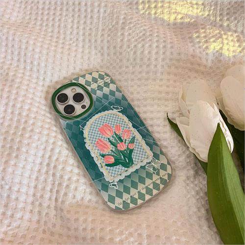 适用 iPhone13promax pink tulip apple 12 case 11 green diamon - 图1