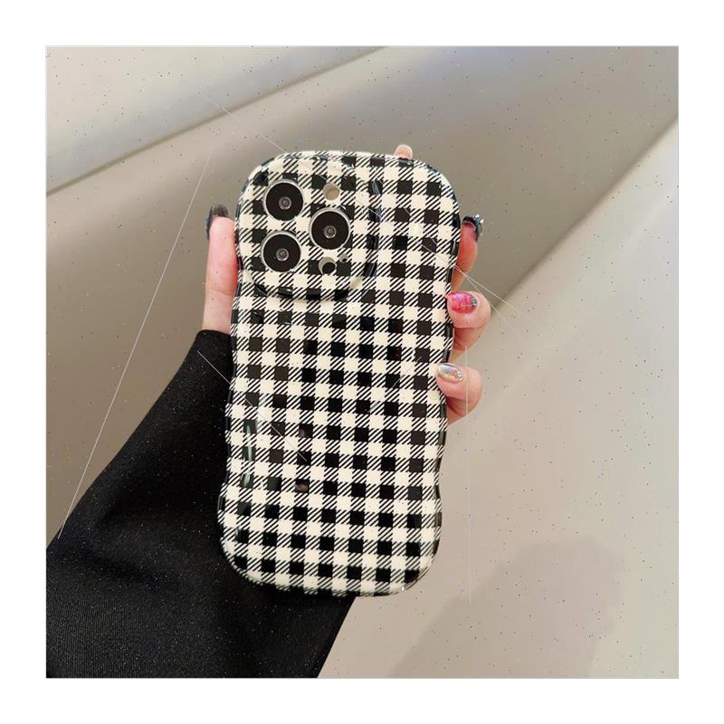 Autumn and winter simple black and white plaid 适用 Apple 15 - 图3