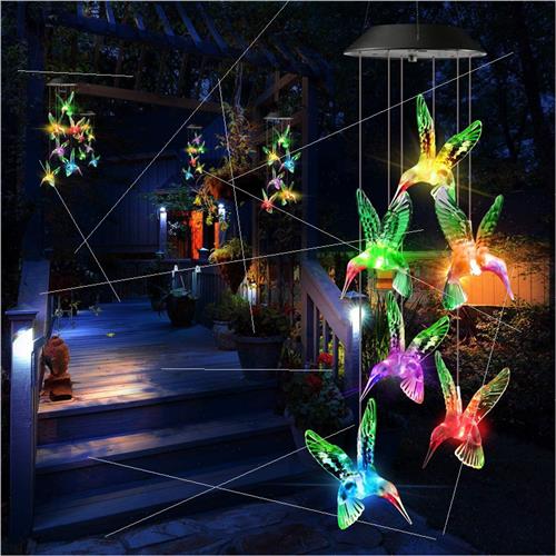 Solar Wind Chime ght Hummingbird Outdoor ghting  ght Color C - 图0