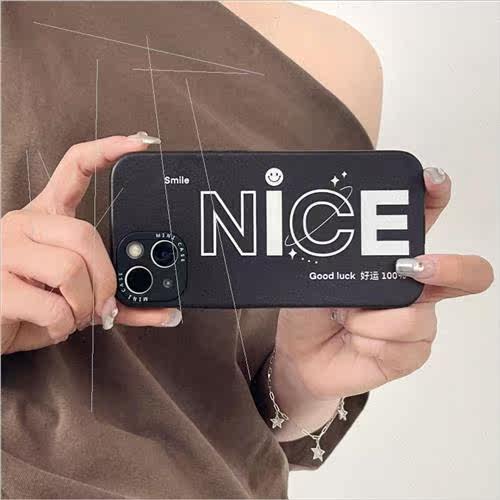 ins simple English RICH 适用 iPhone12/13ProMax phone case Ap - 图0