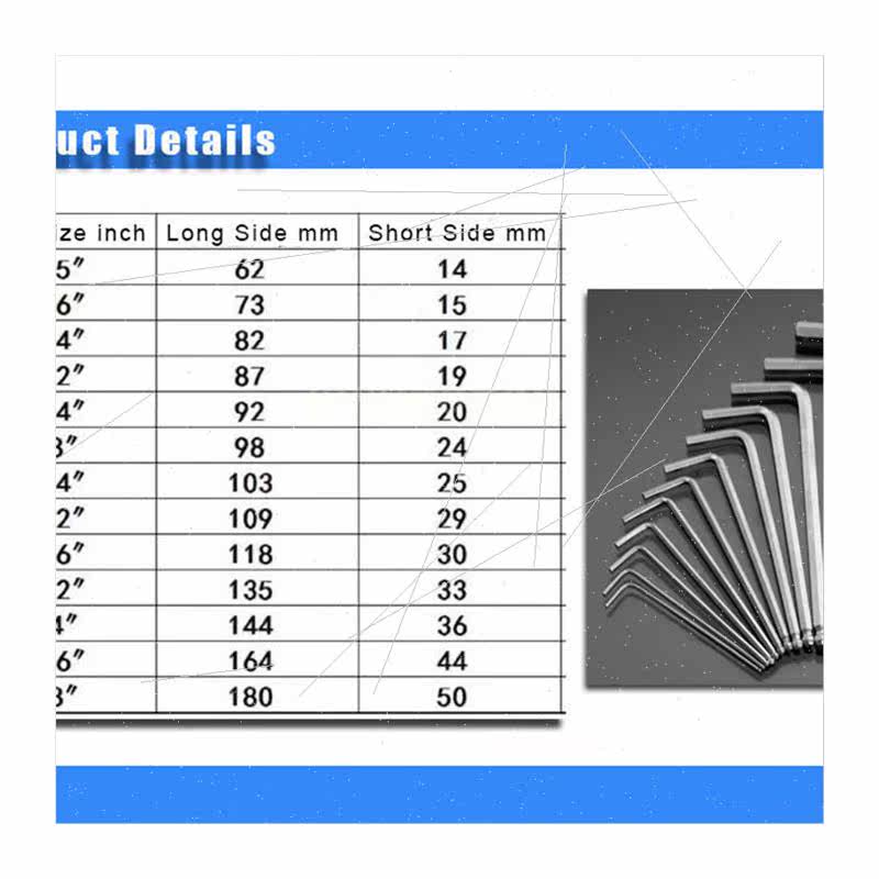 13 pcs 0.05-3/8 inch hex wrench set inch hex wrenches - 图3