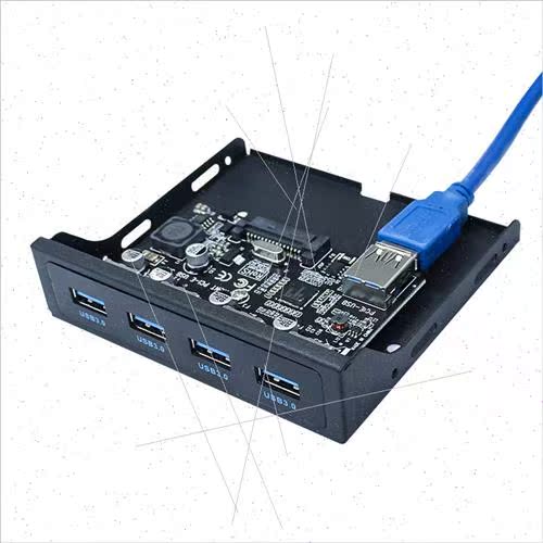 Front floppy drive bay panel PCIE to quad port usb3.0 expans - 图2