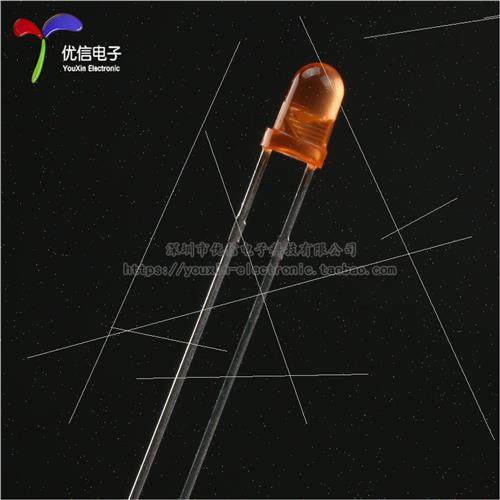 3MM/F3 Orange Orange ght Emitting Diode LED ght Round Head L - 图1
