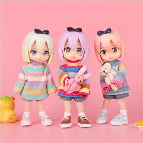 waifu mid-length rainbow white bear long sweater top 12 poin-图2