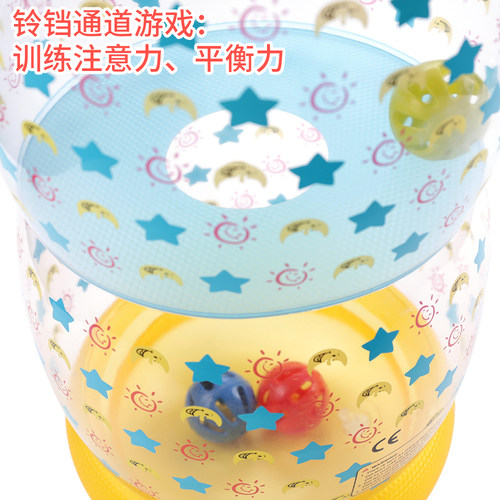 婴儿爬行滚筒益智充气早教玩具引导6个月8月宝宝学爬学步训练铃铛 - 图2