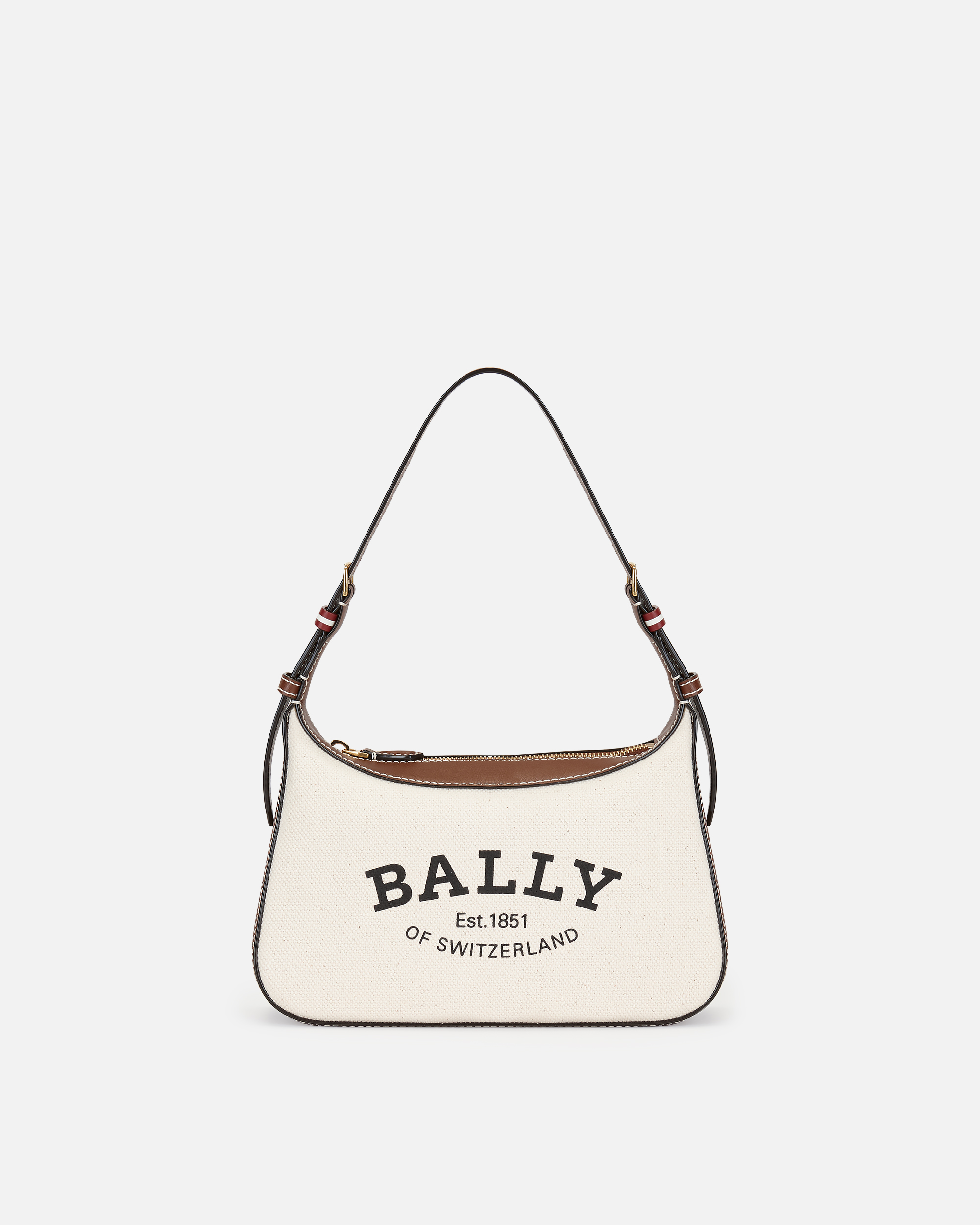 BALLY/巴利女士经典帆布单肩斜挎手提包水桶包-图3