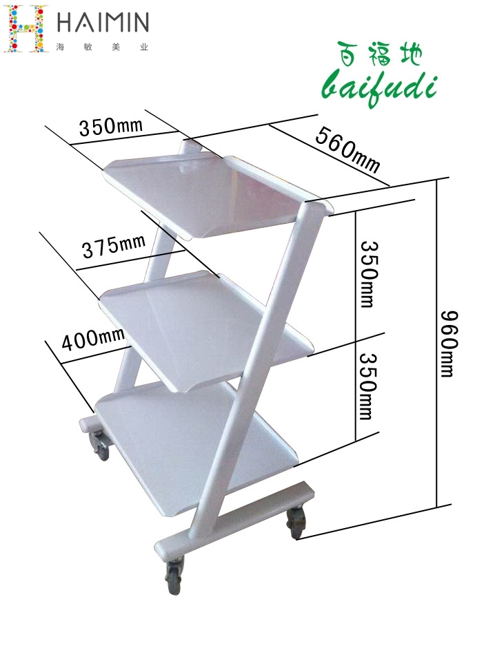 三层仪器推车厨房车美院设备处置车小气泡护理科车美容口腔牙科车-图3