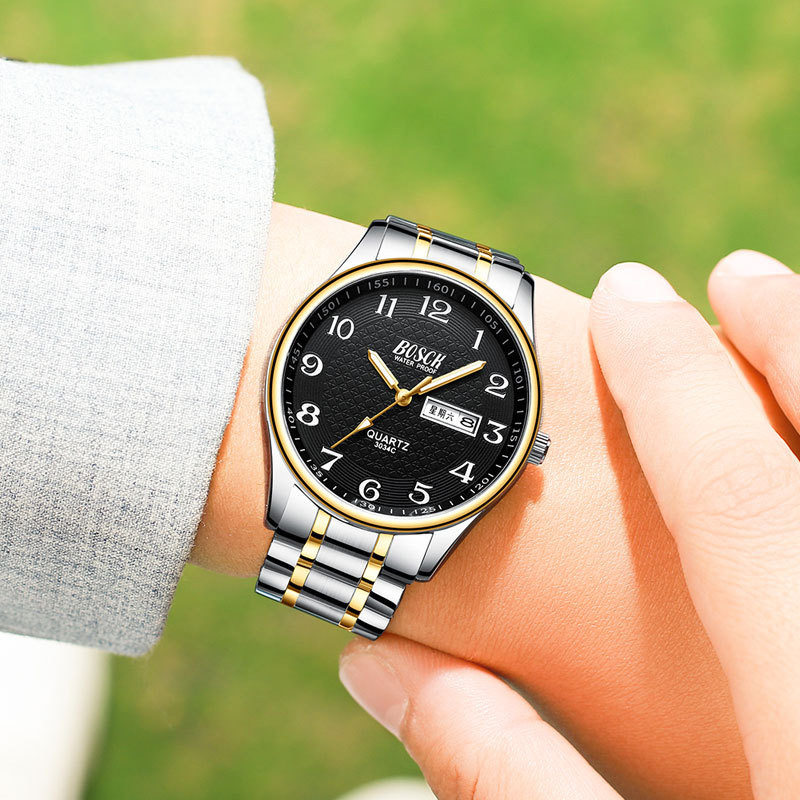 双日历男士老人防水数字中老年人表 xrl国产腕表