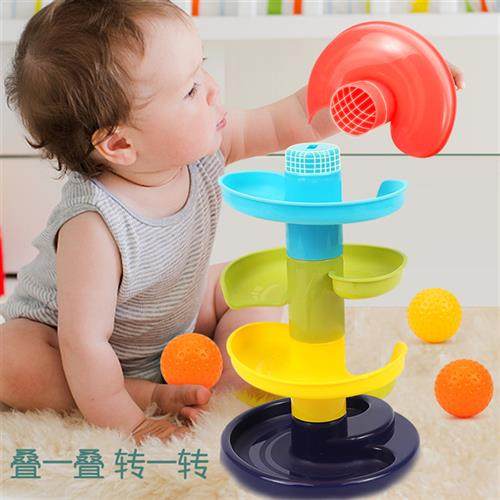 Play house shooting track spinning fun rolling ball assemble - 图1
