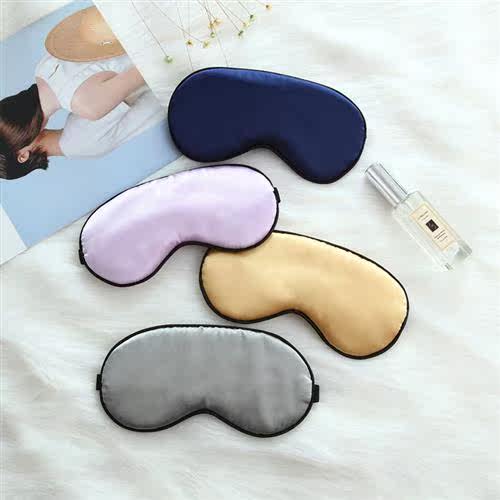 Day word buckle simulati silk eye mask double-sided blackout