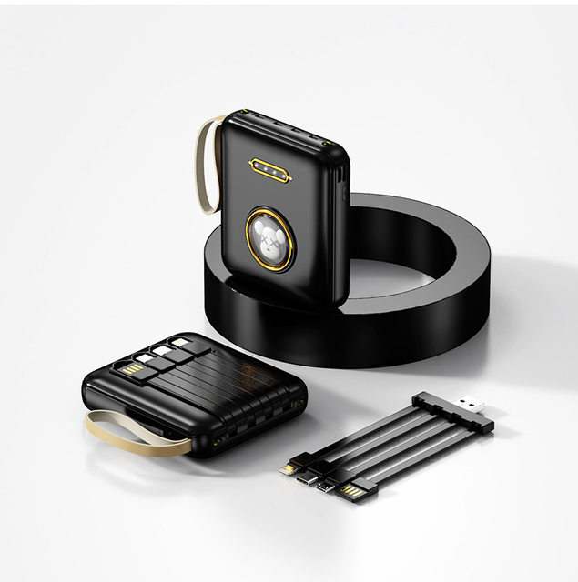 3C certified power bank three-in-one with built-in cable, compact, mini and portable/can be used on planes and high-speed rails CCC certified