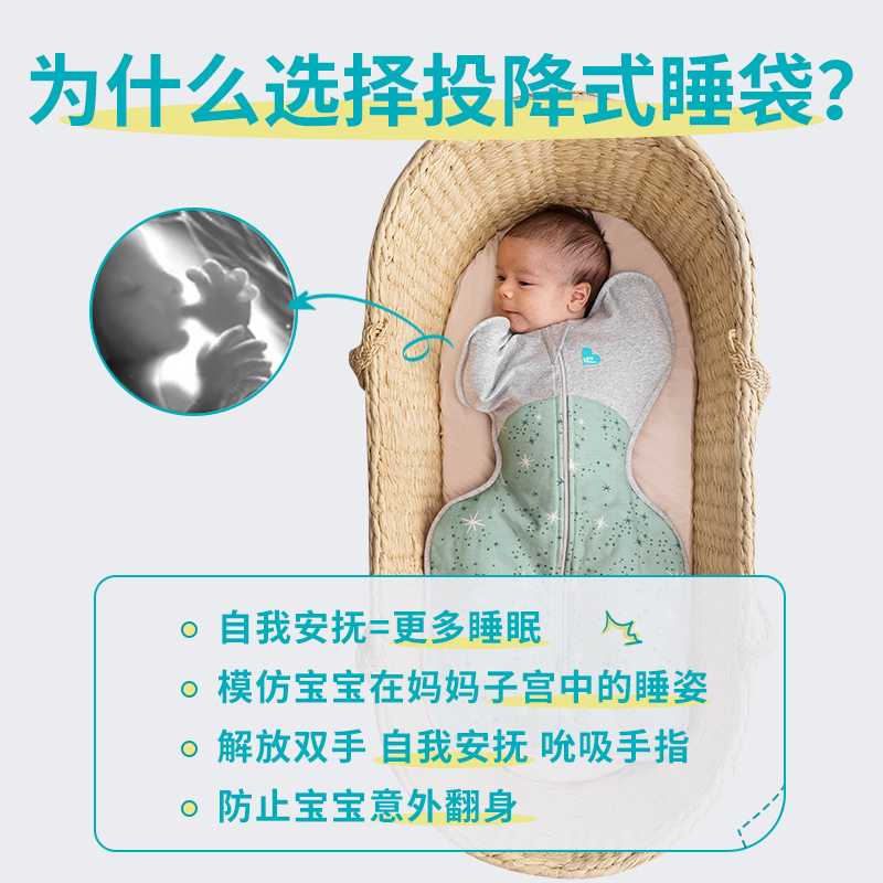 Lovetodre新款睡袋秋冬婴儿防惊跳抱被宝宝襁褓投降式防踢被0-6月