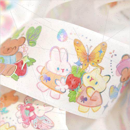 Laser washi tape Miracle Berry Cute Animal Strawberry Decora - 图0