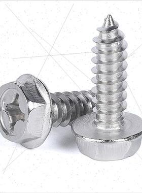 304 Cross Hexagon head flange tapping screws wh medium hexag