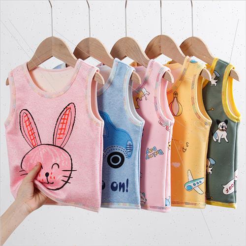 Children warm undershirt padded thickened boys girls shoulde - 图0