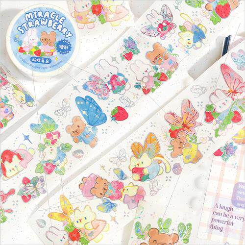 Laser washi tape Miracle Berry Cute Animal Strawberry Decora - 图2