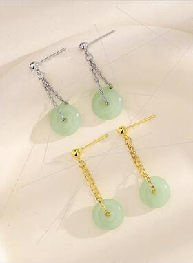 Peaceful buckle earrings di court earrings long tassel earri