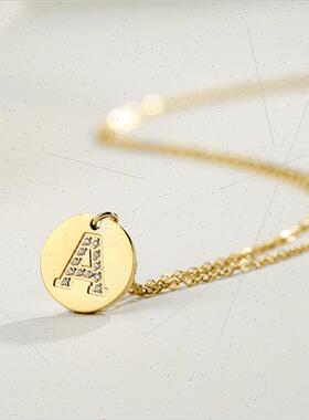 Europe pendant wh diamonds 26 letters necklace niche gold st