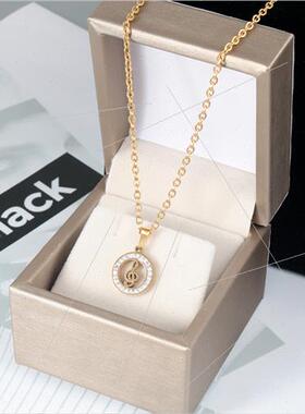 New fashion stainless steel gold-plated wh zirconia necklace