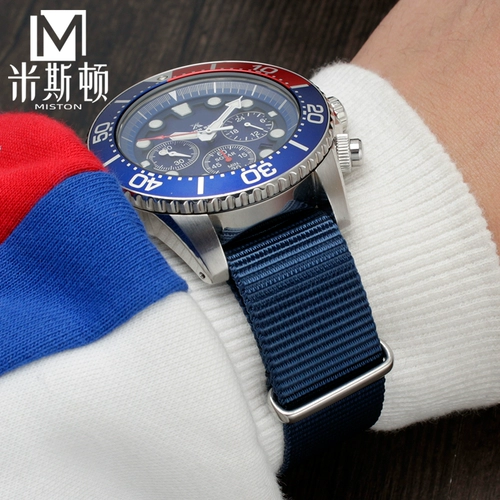 Используйте ремень Seiko, Seiko № 5 Sports Green Black Water Ghost Nylon с SRPD79/77K1 модная монахиня