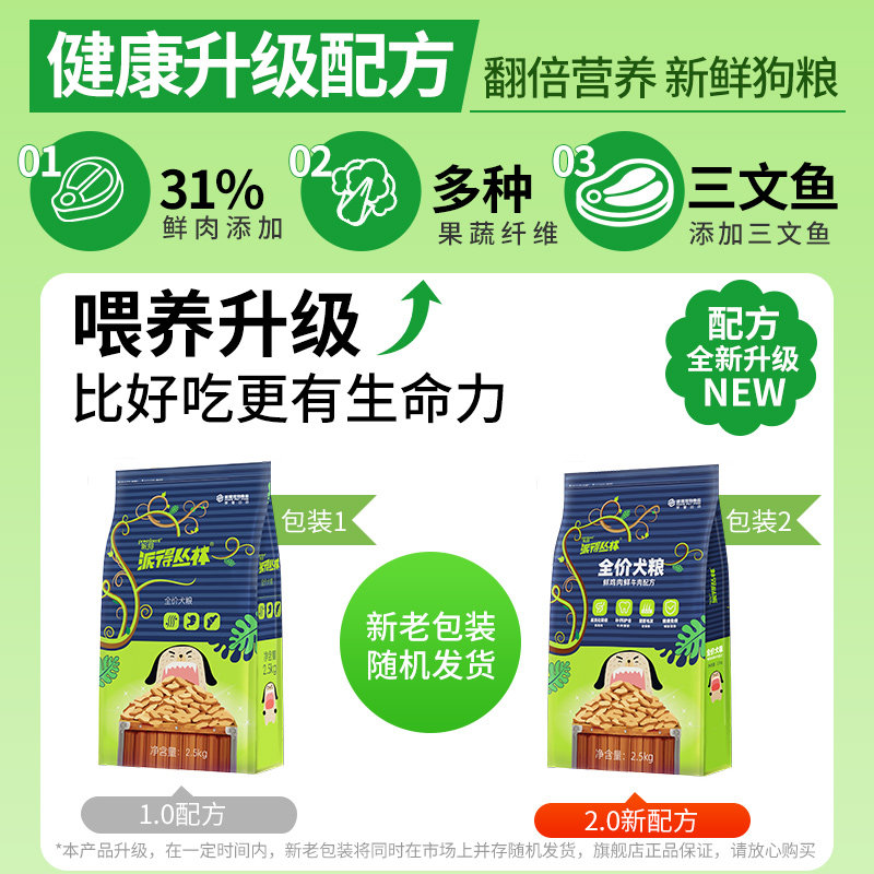 派得狗粮幼犬通用型2.5 kg泰迪比熊 prominent派得犬主粮